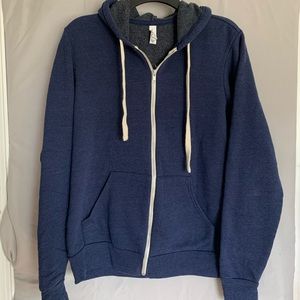 blue zip up hoodie